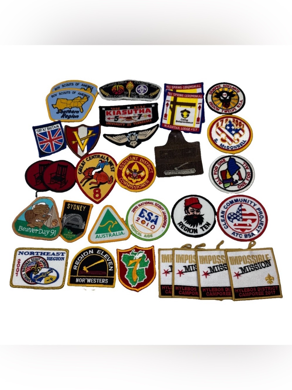 VTG BSA Boy Scouts Patch Lot 30 Pieces Jamboree Camporee Regional Kiasutha Etc